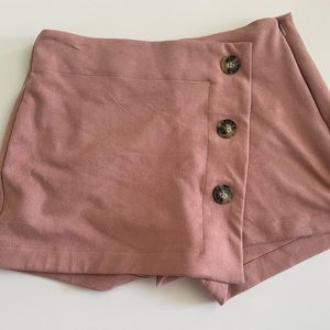 LA Hearts Short Pink Pacsun Wrap Mini Faux Suede Zip Button Up